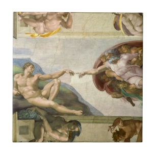 Azulejo La Creación de Adán de Miguel Ángel (Creación de A