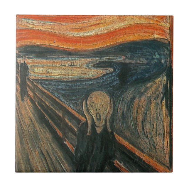 Azulejo La crema (texturizada) de Edvard Munch (Frente)