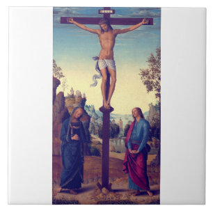 Azulejo La Crucifixión con la Virgen de Pietro Perugino
