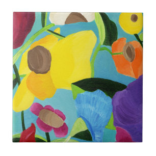 Azulejo La Cubierta De Cerámica Del Jardín Feliz.