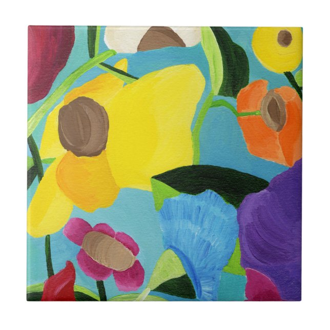 Azulejo La Cubierta De Cerámica Del Jardín Feliz. (Frente)