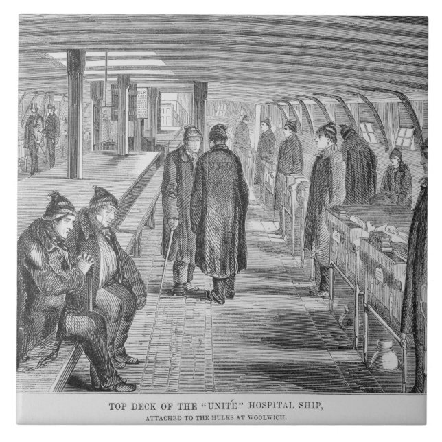 Azulejo La cubierta superior del "une" el buque hospital (Frente)