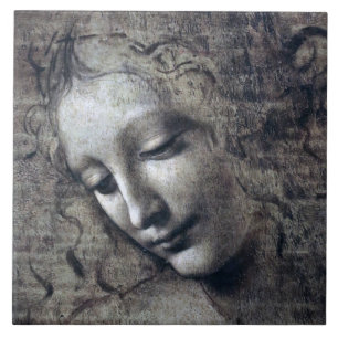Azulejo La Dama con el Cabello Desgreñado, Leonardo da Vi