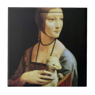 Azulejo La dama de Leonardo da Vinci con un ermio