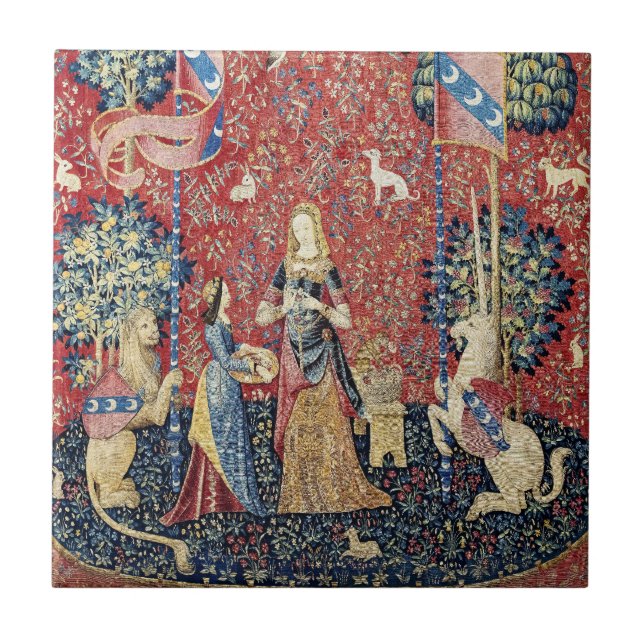 Azulejo La dama y el unicornio, olores (Frente)