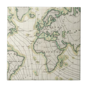 Azulejo La declinación magnética del mundo