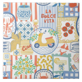 Azulejo La Dolce Vita Italian Summer Lemons Mediterranean