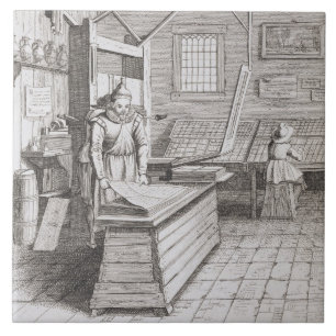 Azulejo La encuadernación de Laurens Janszoon Koster, b