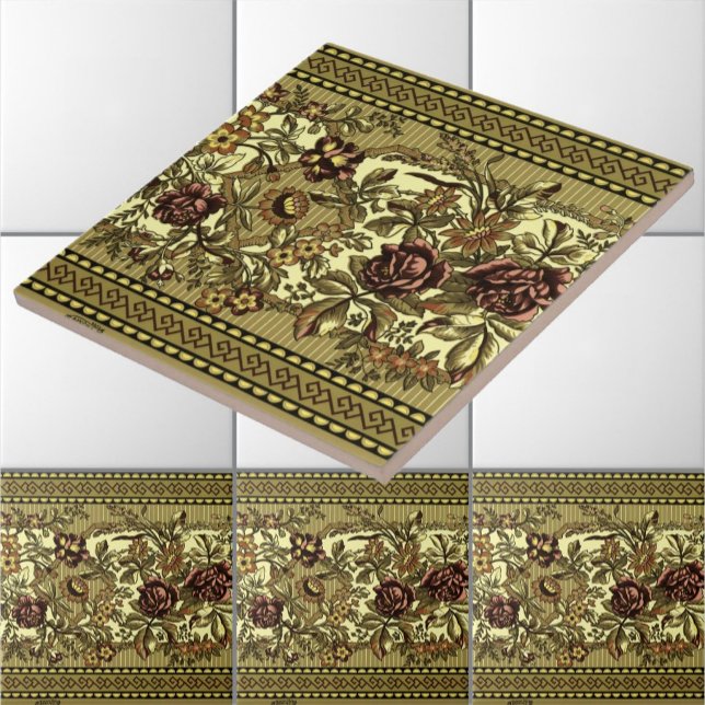 Azulejo La época victoriana de la época anglo-frisa Rosa j (Subido por el creador)