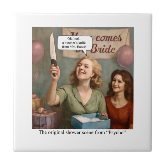 Azulejo La escena original de la ducha de Psicosis. (Frente)