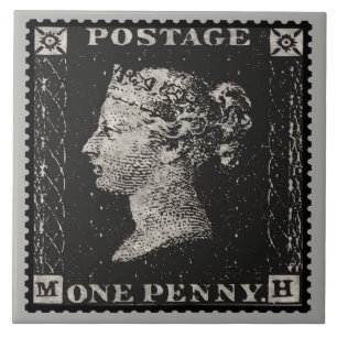 Azulejo La estampilla de los rehenes negros penny