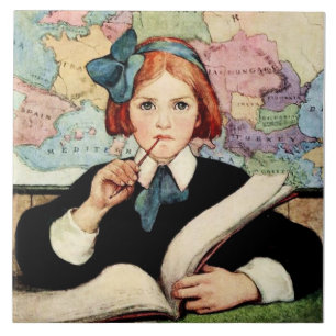 Azulejo La estudiosa de Jessie Willcox Smith