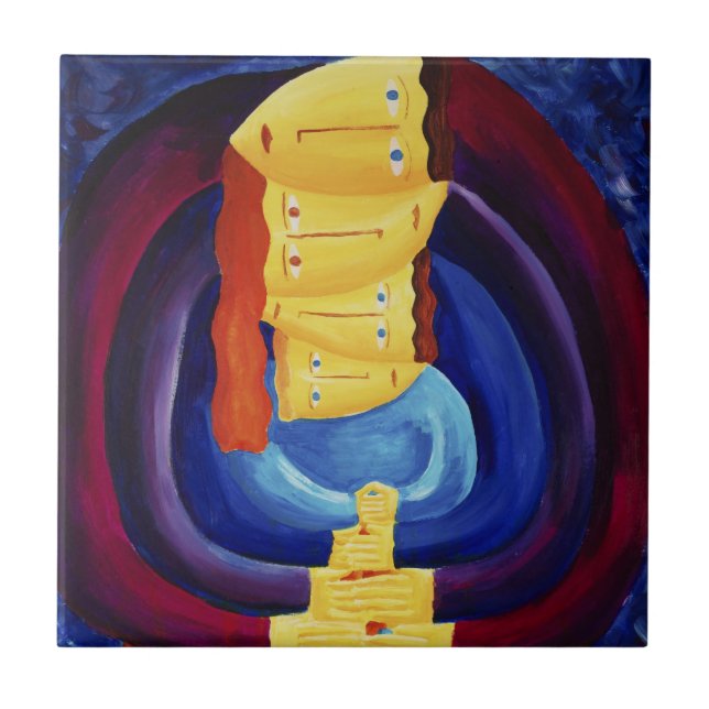 Azulejo La familia junta el arte moderno de pintar retrato (Frente)