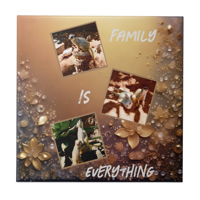 Azulejo La Familia Meerkats Lo Es Todo, (Frente)