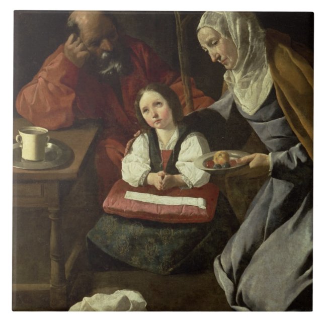 Azulejo La familia santa (aceite en lona) (para los (Frente)