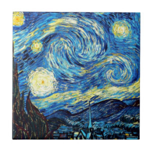 Azulejo La famosa pintura de Van Gogh, Noche estrellada