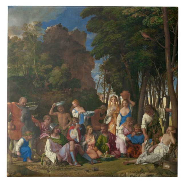 Azulejo La fiesta de los dioses (por Giovanni Bellini) (Frente)