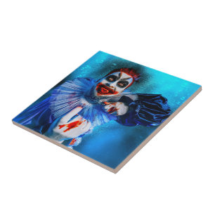 Azulejo La figura siniestra de payaso de Halloween de Slip