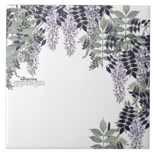 Azulejo La glicinia francesa de Nouveau del arte florece