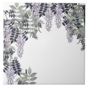 Azulejo La glicinia francesa de Nouveau del arte florece