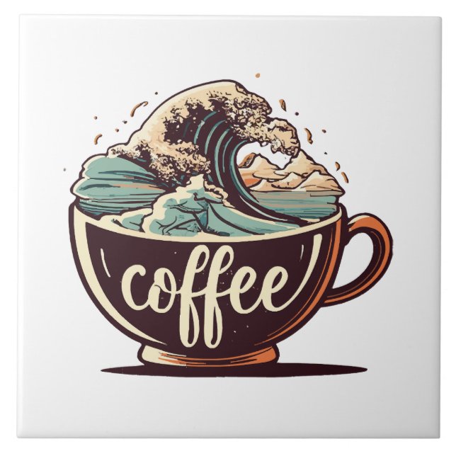 Azulejo La Gran Ola De Café (Frente)