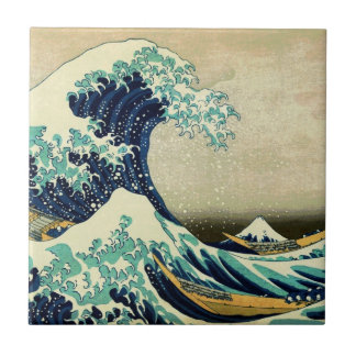 Azulejo La gran ola de Kanagawa (神 奈 川 沖 裏 cerámica)