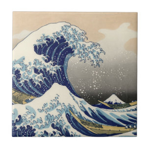 Azulejo La Gran Ola frente a Kanagawa Hokusai