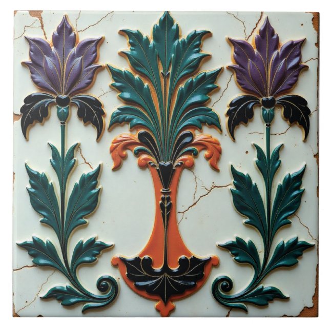 Azulejo La hora quieta de las flores (Frente)