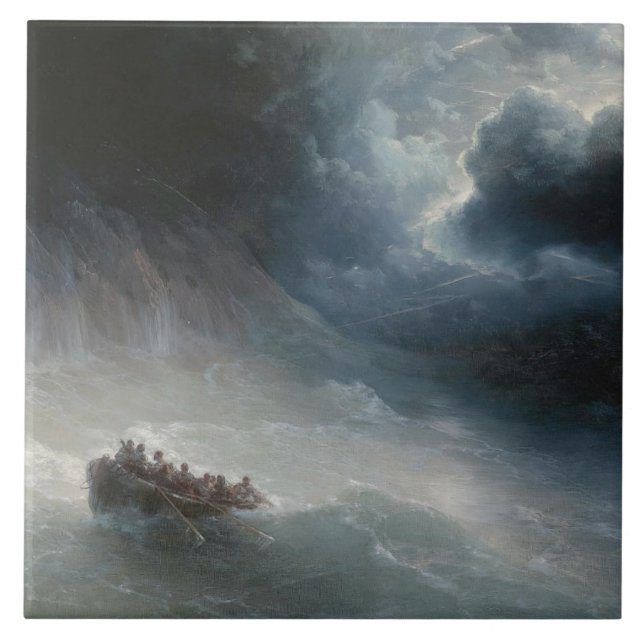 Azulejo La ira de los mares (por Ivan Aivazovsky) (Frente)