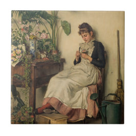 Azulejo La joven florista (por Carl Zewy)