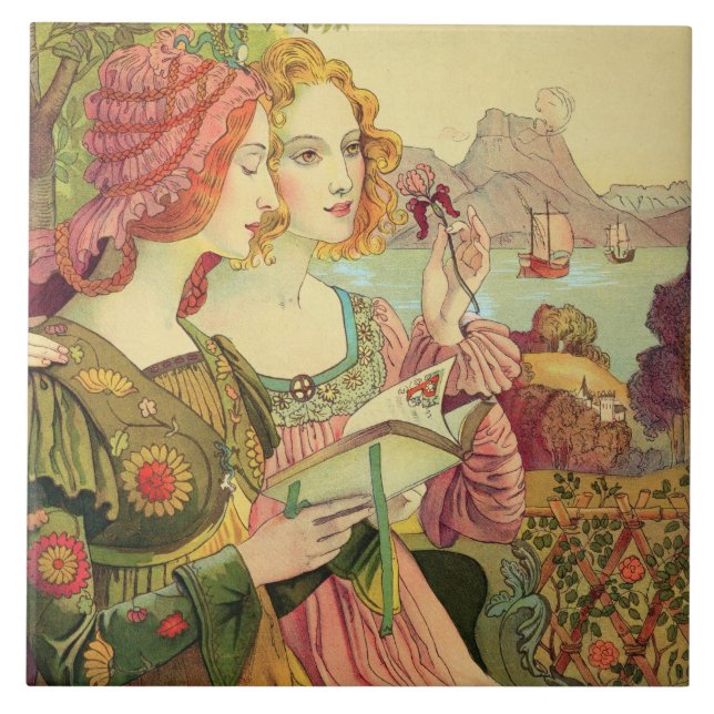 Azulejo La leyenda de oro, 1897, de "L'Estampe Moderne", (Frente)