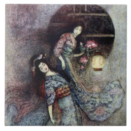 Azulejo “La linterna de peonía” de Warwick Goble