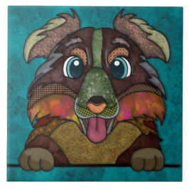 Azulejo La loca cara de perro feo de Pastor Australiano