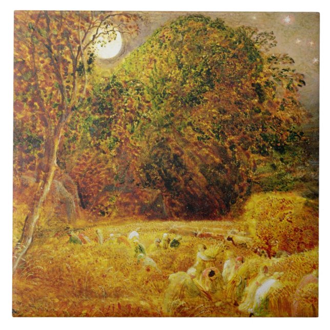 Azulejo La luna de cosecha, 1833 (aceite en el papel (Frente)