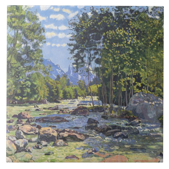 Azulejo La Lutschina Negra (de Ferdinand Hodler) (Frente)