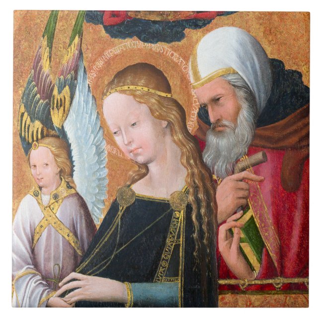 Azulejo La Madonna embarazada con San José (Frente)