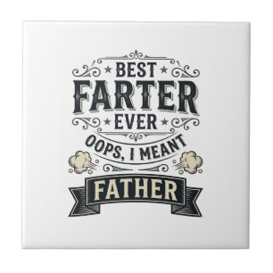 Azulejo La Mejor Camiseta De Diseño De Padre Divertido De