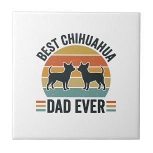 Azulejo La Mejor Camiseta de Padre Chihuahua Vintage Amant