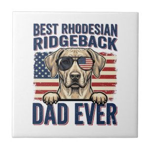 Azulejo La Mejor Camiseta de Perro Vintage de Papá Rhodesi