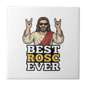 Azulejo La Mejor Camiseta Religiosa de Rock Vintage Rosc E