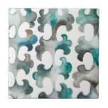 Azulejo La Mer<br><div class="desc">La Mer VIII de Chariklia Zarris. Patrón acuarela que crea formas repetitivas únicas contra un fondo blanco.</div>