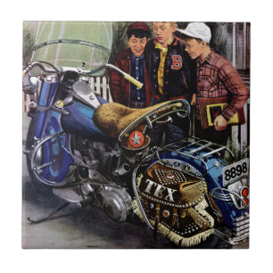 Azulejo La motocicleta de Tex