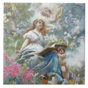 Azulejo La musa de Poesie (por Konstantin Makovsky)
