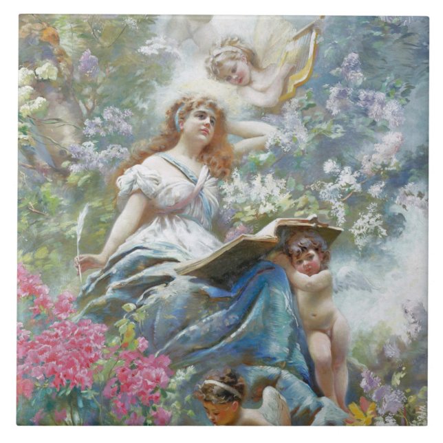 Azulejo La musa de Poesie (por Konstantin Makovsky) (Frente)
