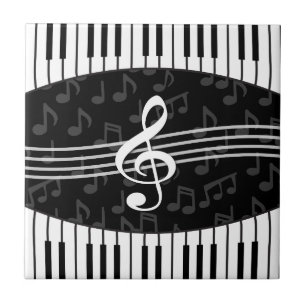 Azulejo La música elegante observa llaves del Clef agudo