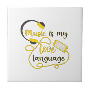 Azulejo La música es mi lenguaje amoroso frase romántica