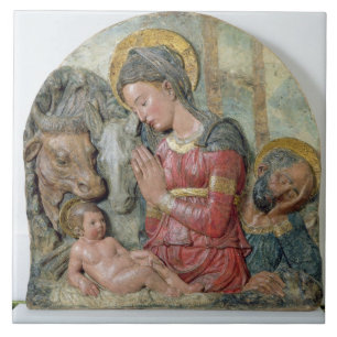 Azulejo La natividad, c.1460 (terracota pintada)