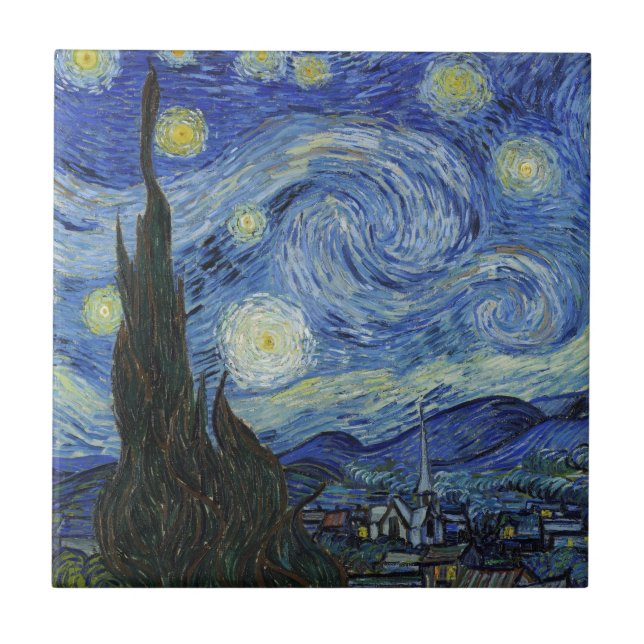 Azulejo La noche estrellada de Van Gogh (Frente)