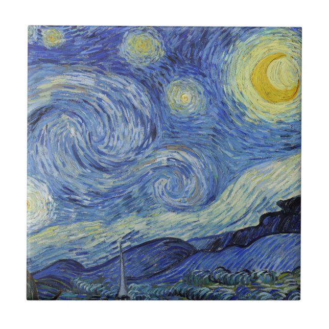 Azulejo La noche estrellada de Van Gogh (Frente)