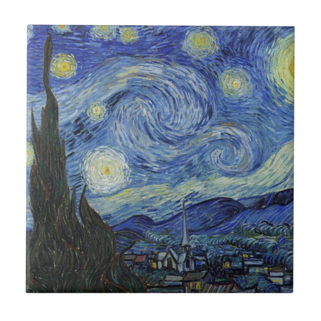 Azulejo La noche estrellada de Van Gogh (Frente)